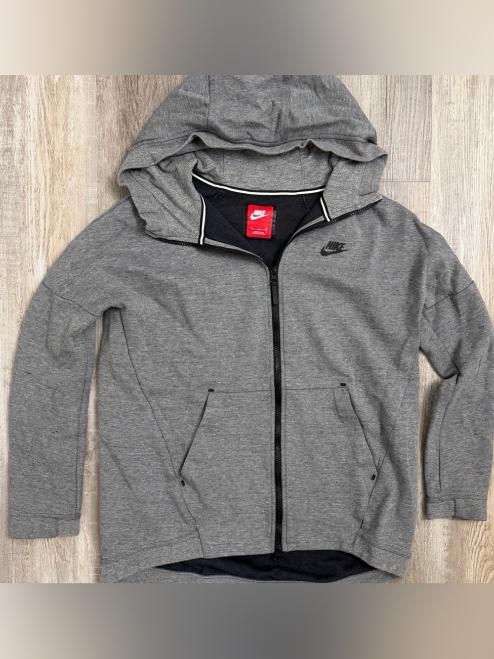 Nike Tech Women’s Fleece Cape Hooded Full Zip Sweatshirt-size Small *like NEW*